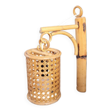 Vintage bamboo and cane wall light