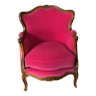 Bergère style Louis XV, en velours rose