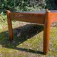 Solid oak and slate coffee table from the 50s-60s