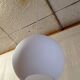 Suspension globe opaline blanche - mid. XXeme