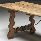 Table à Tréteaux Rustique d'Art Populaire, Espagne, 19ème Siècle