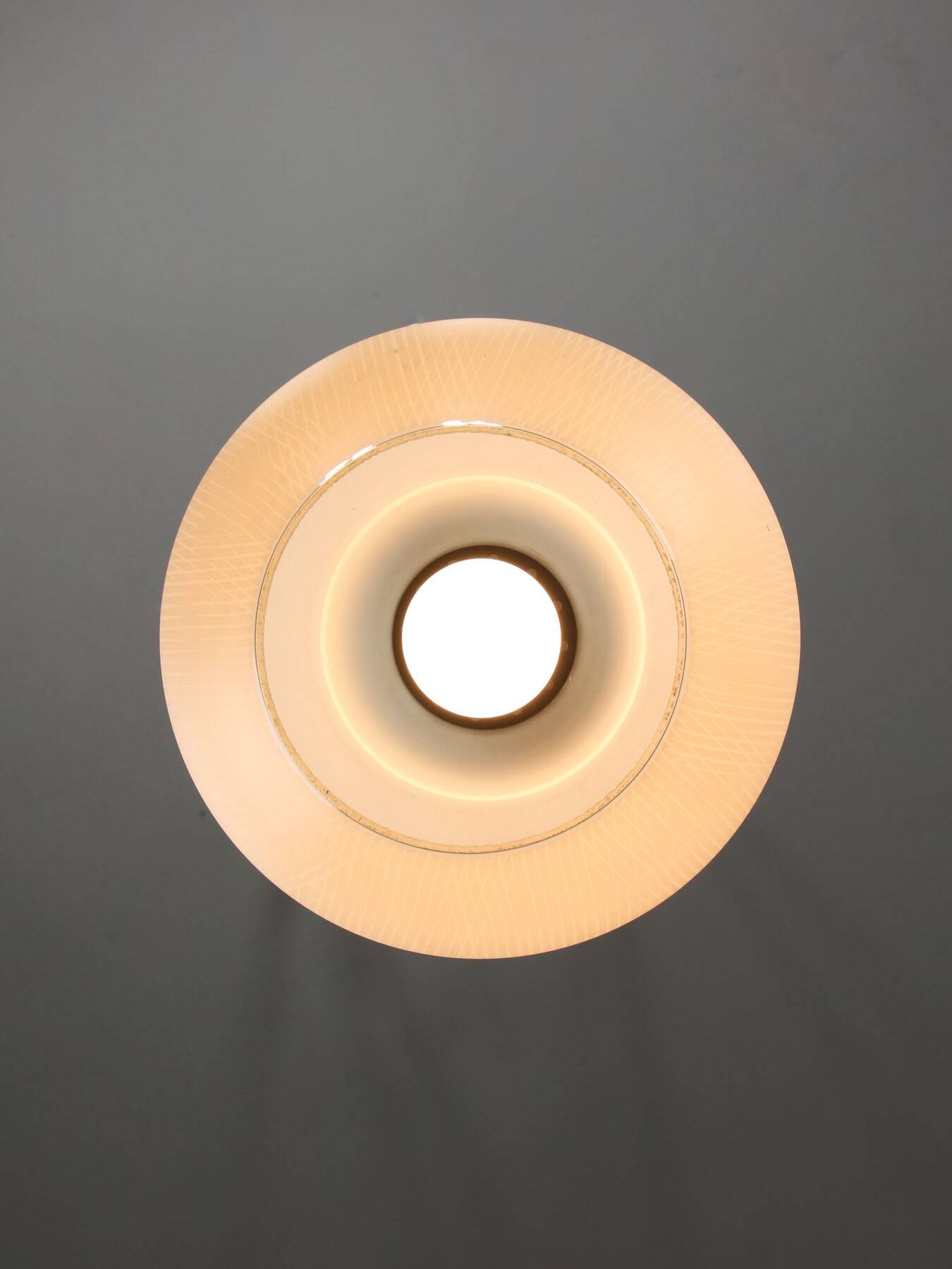 Small Mid-Century Italian Brass and Opaline Pendant Lamp
