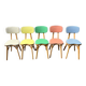 Suite 5 chaises bistrot chêne claire vernis (baumann) pied compas