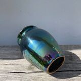 Vintage iridescent ceramic vase