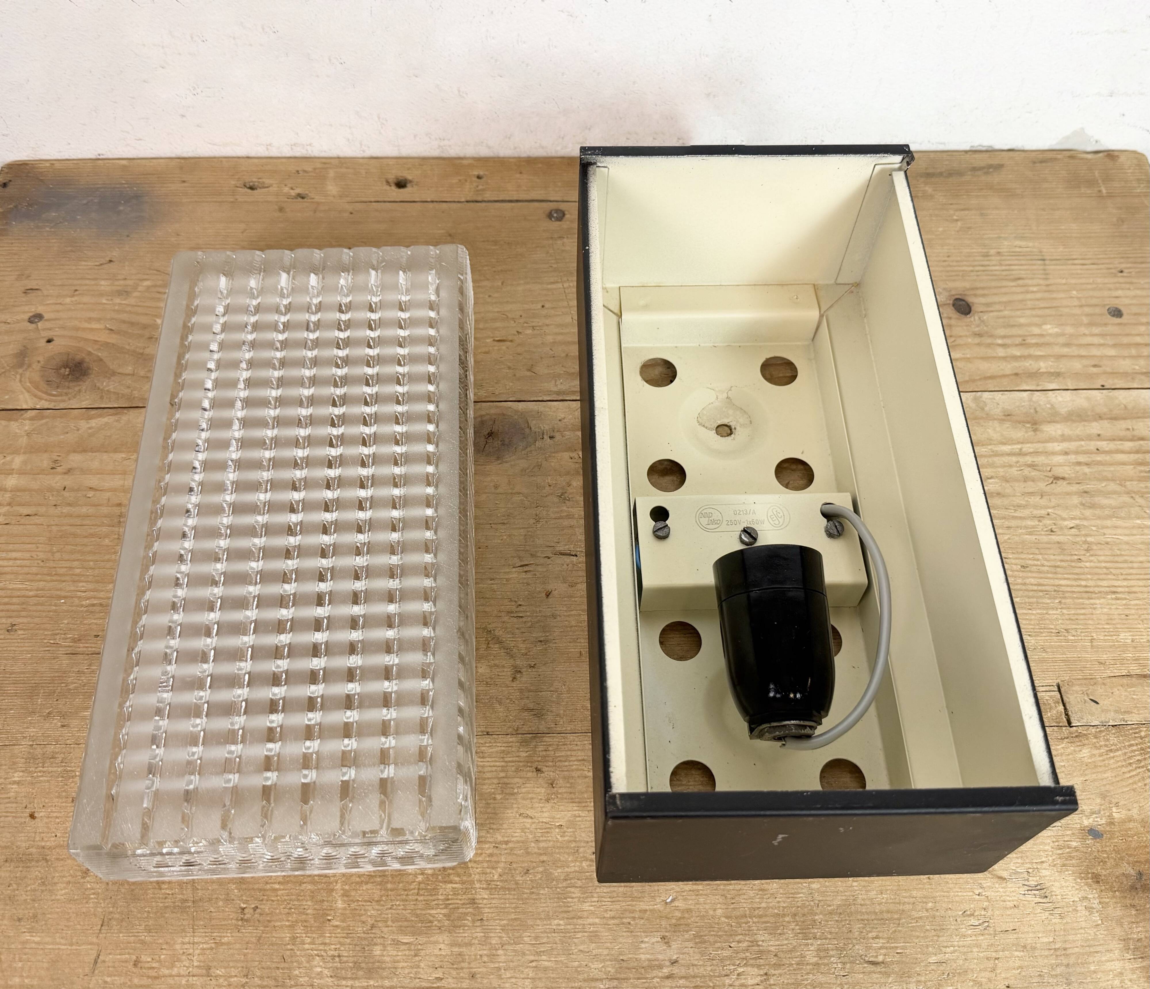 Vintage Glass Wall or Ceiling Light from Napako, 1970s