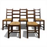 Série de 5 chaises brutalistes