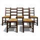 Série de 5 chaises brutalistes
