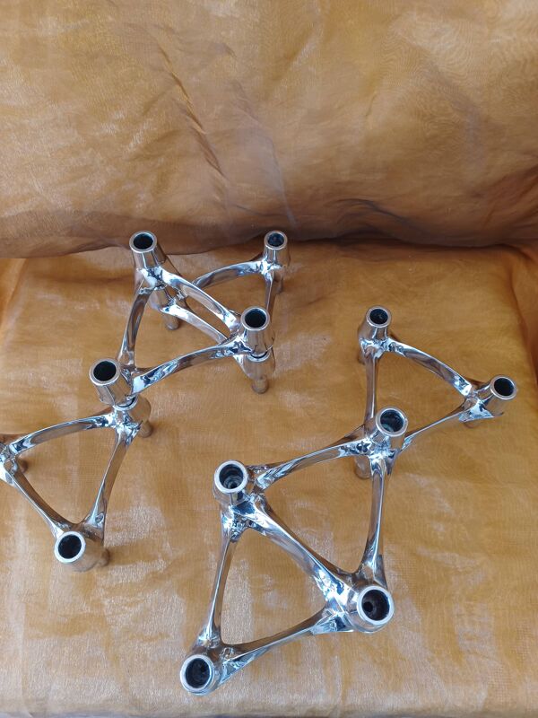 Bougeoirs nagel/stoff modulables (6) vintage