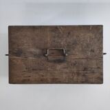 Old rectangular wooden tool case