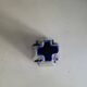Pyramid vase Art Deco Moulin des Loups & Hamage Nord - blue and silver - Ref 959