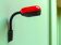 Lampe murale rétro futuriste rouge à brancher