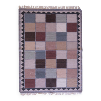Tapis Kilim vintage à carreaux