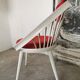 Swedish armchair circle Yngve Ekström, white and red