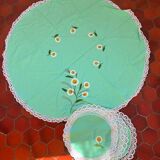 Vintage round tablecloth and napkins