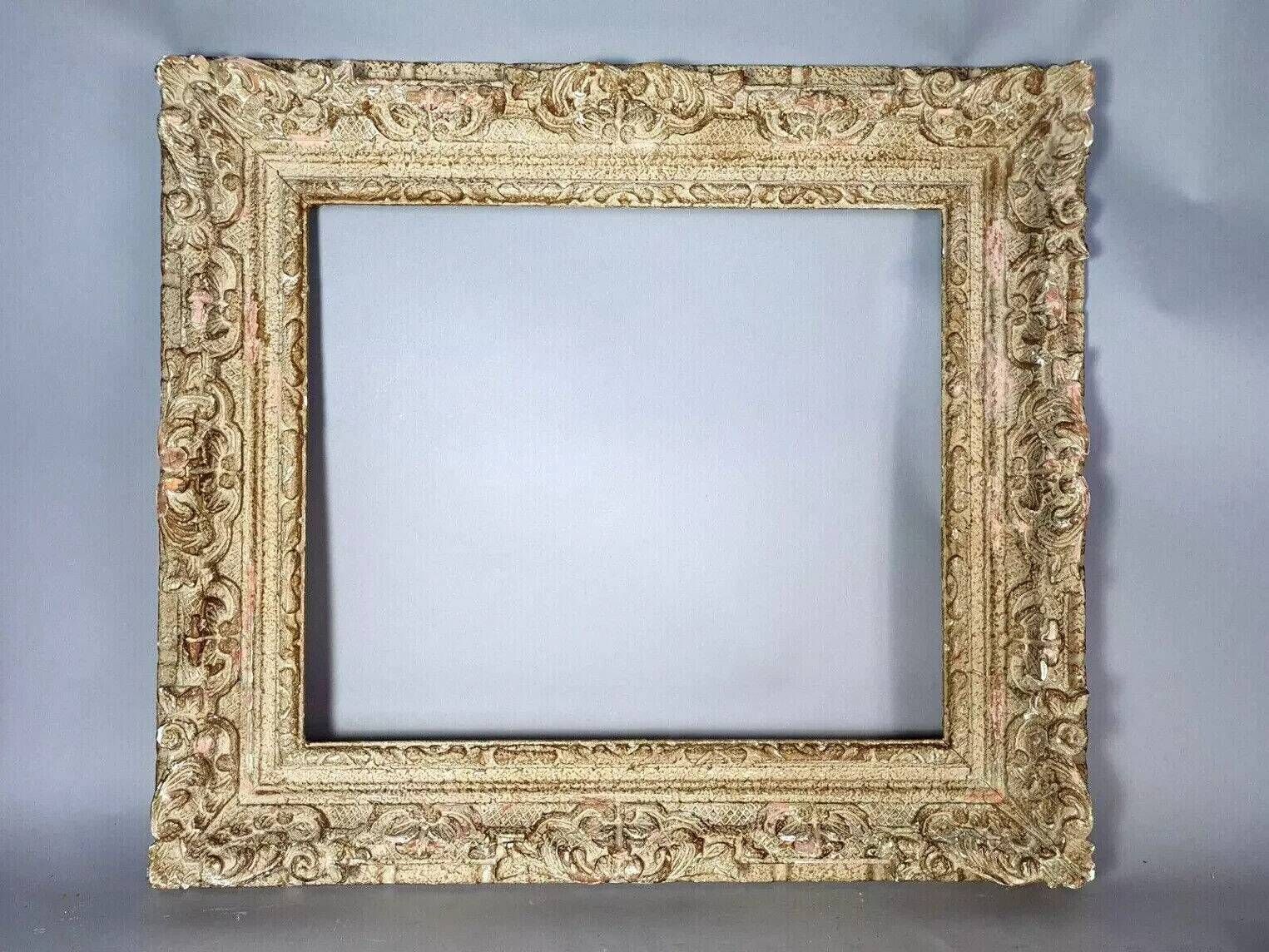 Large old Montparnasse carved wood frame 72x63 for painting 52x44 cm B161