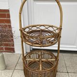 Vintage rattan bar server
