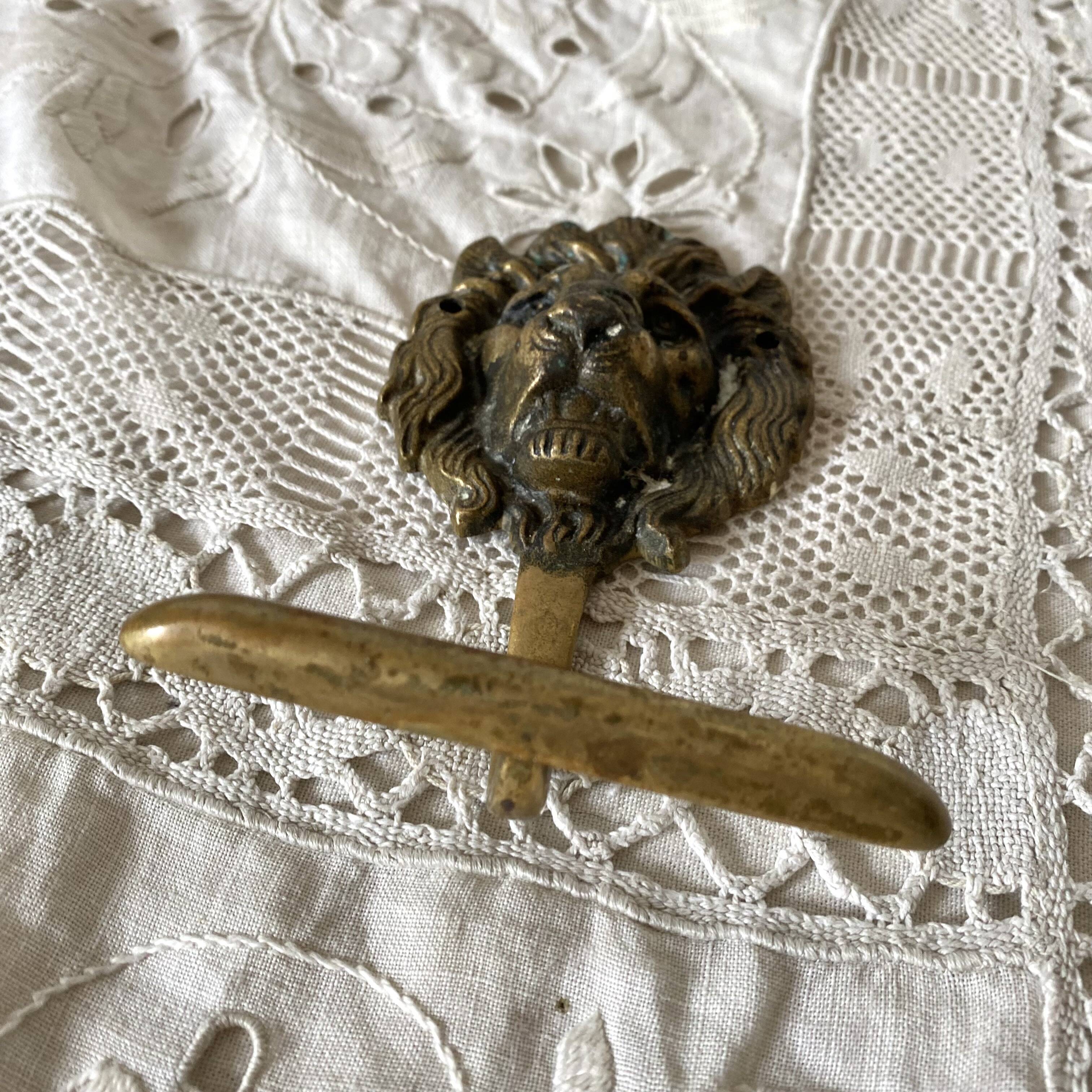 Brass lion head hooks