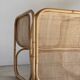 Amsterdam rattan armchair with U-shaped armrest, squared canework