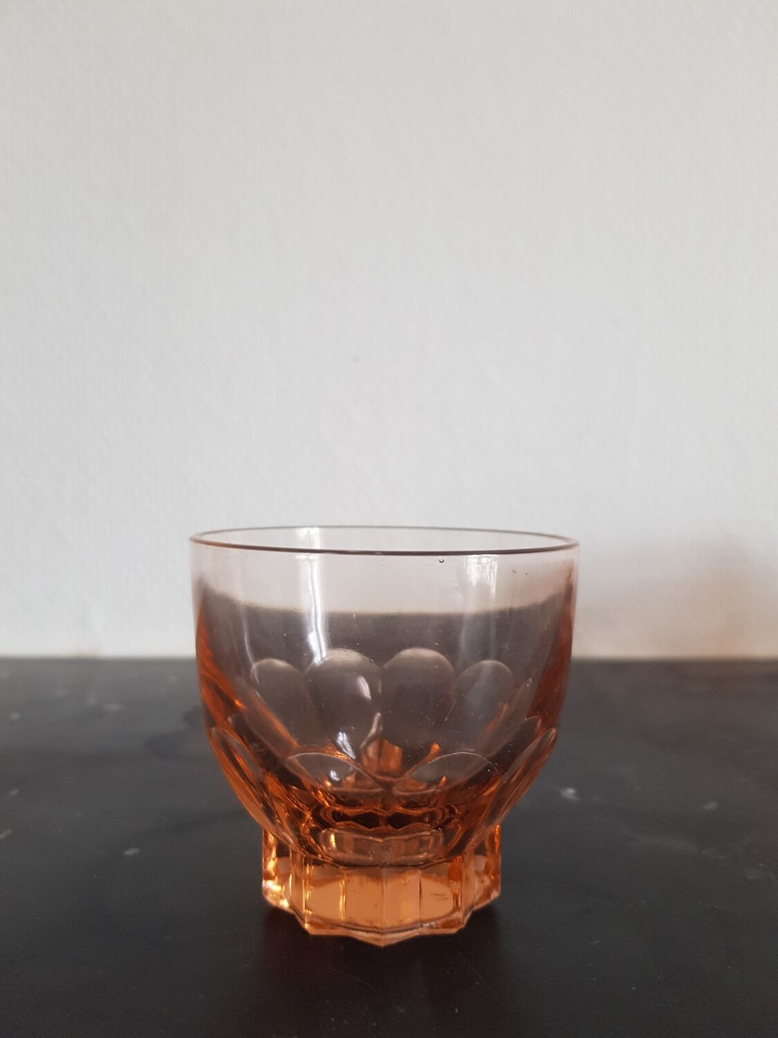 Set of 6 small pink glasses