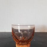 Set of 6 small pink glasses
