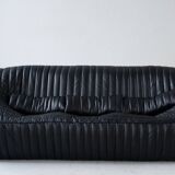 Black Leather Sandra Sofa Set by Annie Hieronimus for Ligne Roset, 1973, Set of 6