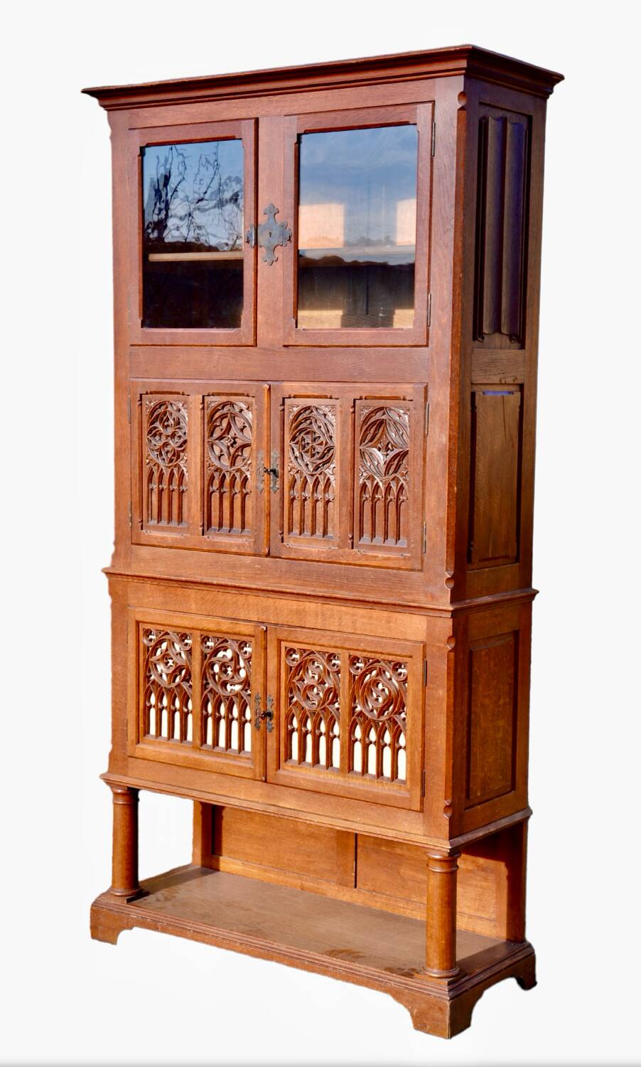 Neo-Gothic carved oak sideboard