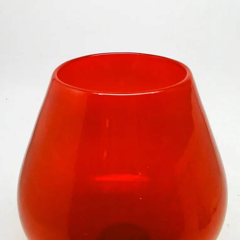 Vase, mid-century modern, red glass, designed by J. Słuczan-Orkusz, Poland, 1970s