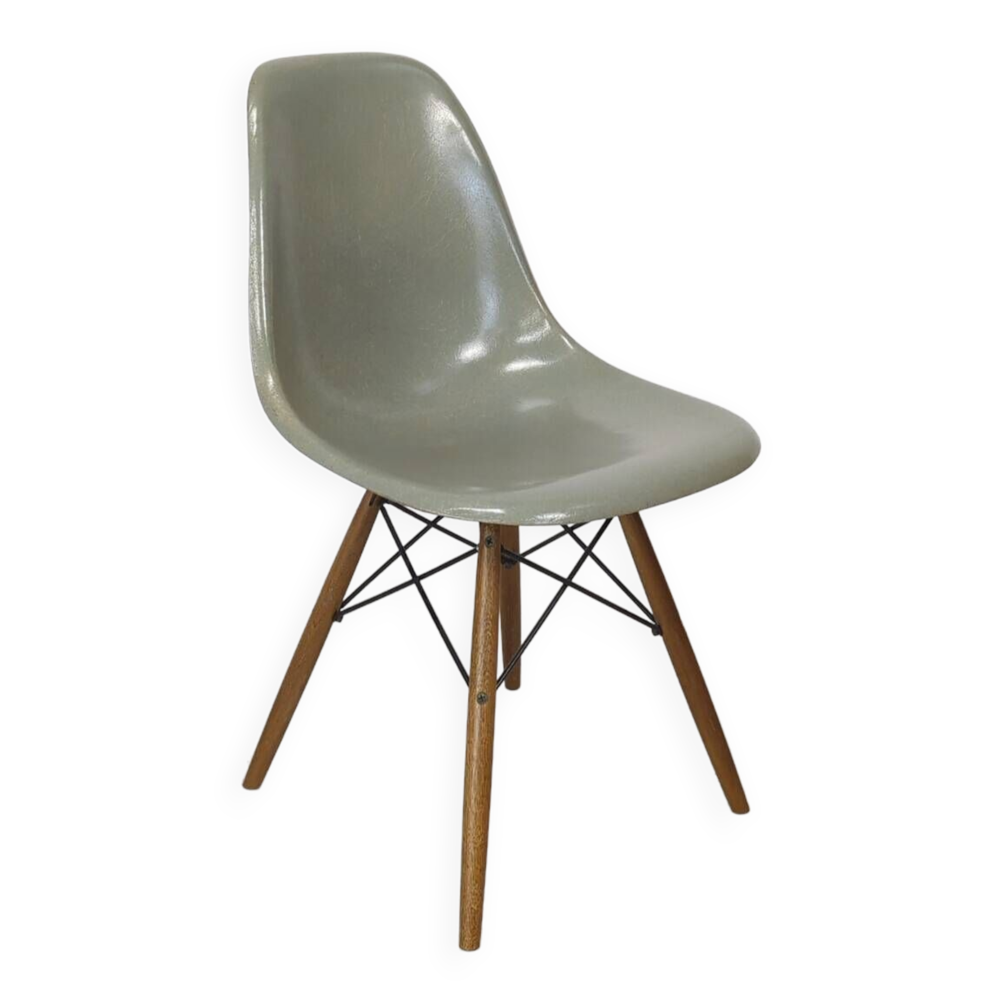 Eames Herman Miller DSW side chair in seafoam green