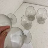 Set of 4 old cognac glasses