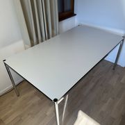 USM Haller desk in pearl grey laminate