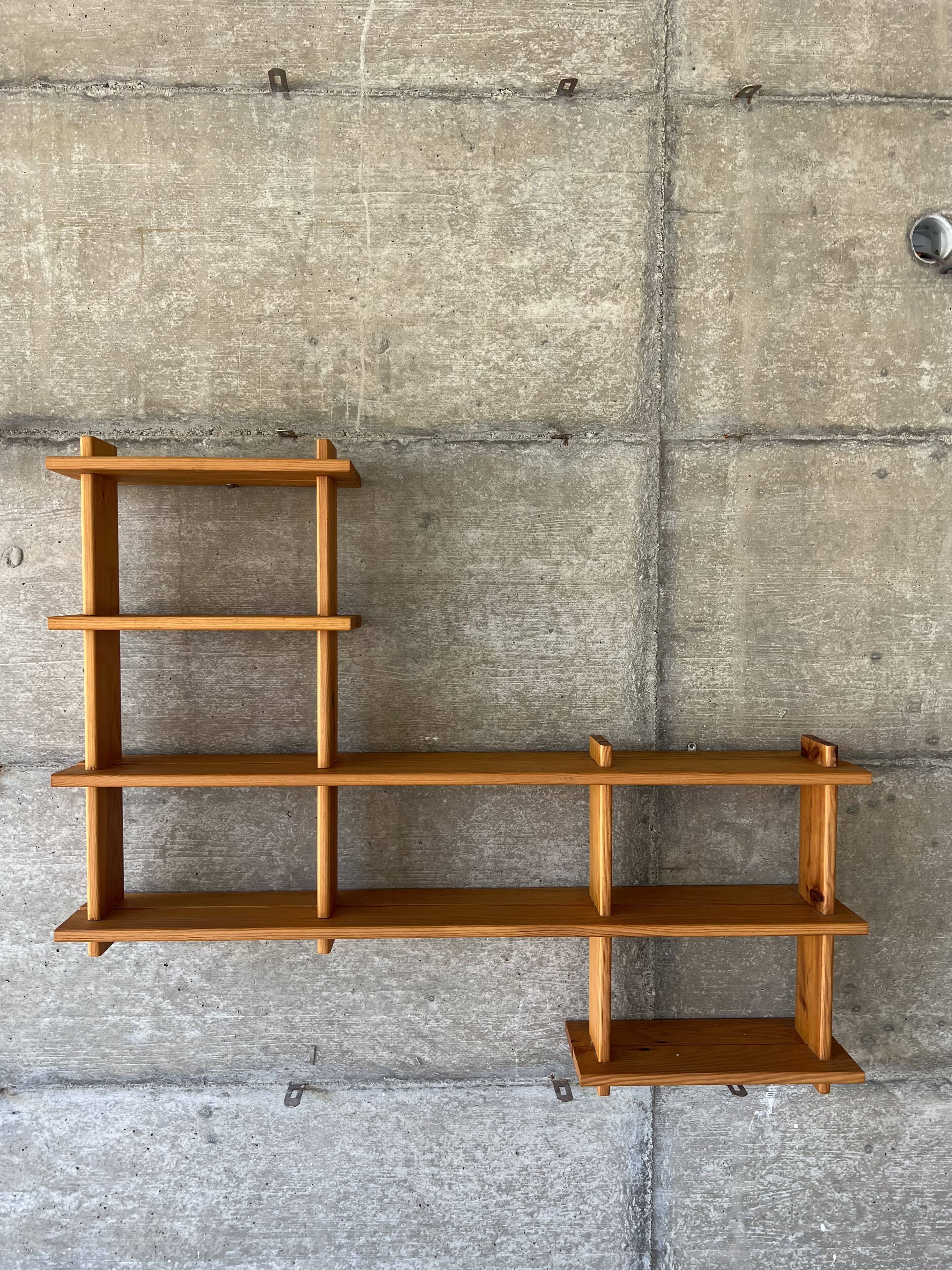 Modernist pine shelf bookcase Regain