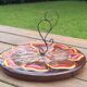 Cheese platter, flower pattern, signed Vallauris