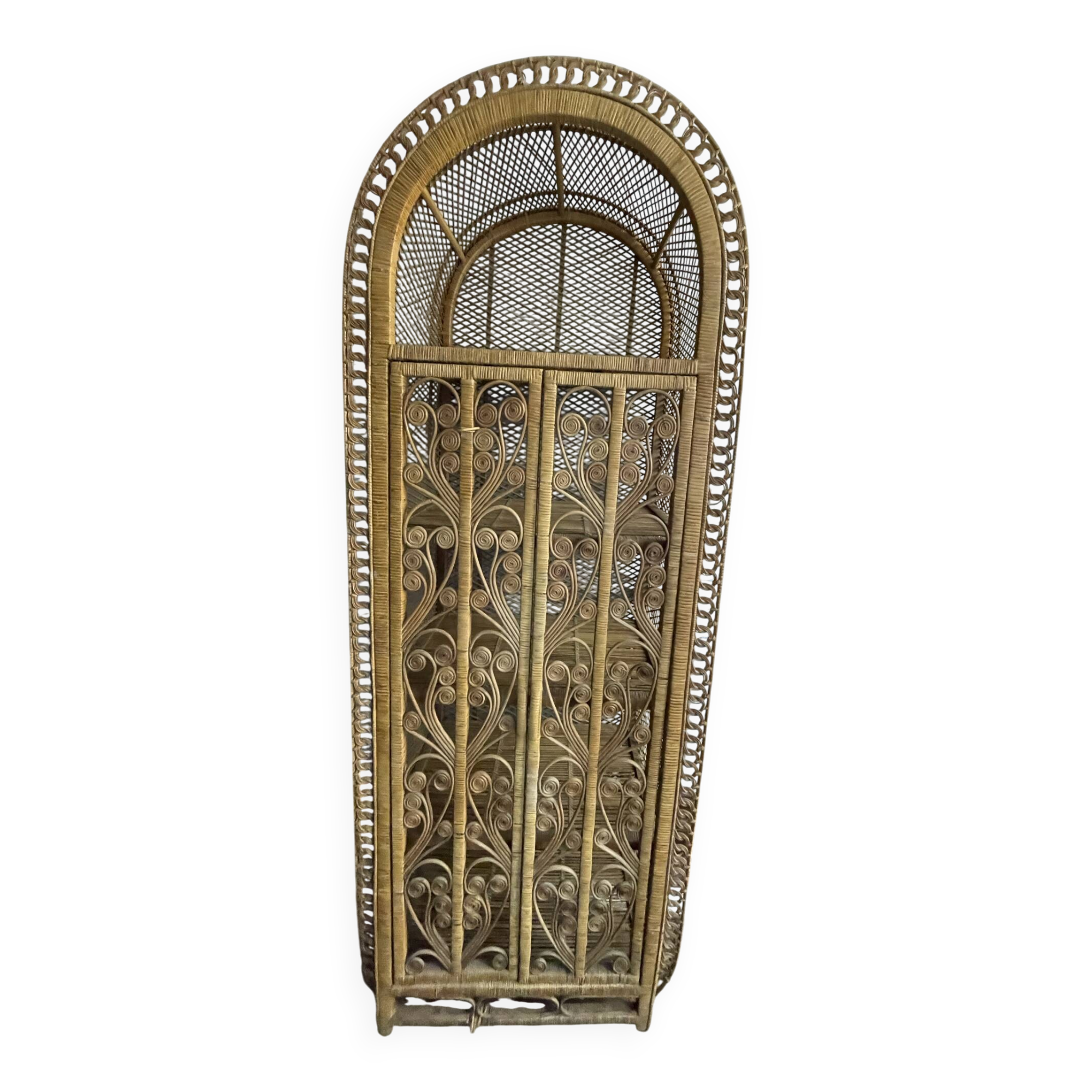 Rattan library shelves