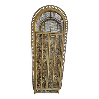 Rattan bookshelf shelves