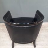 Modern black leather armchair