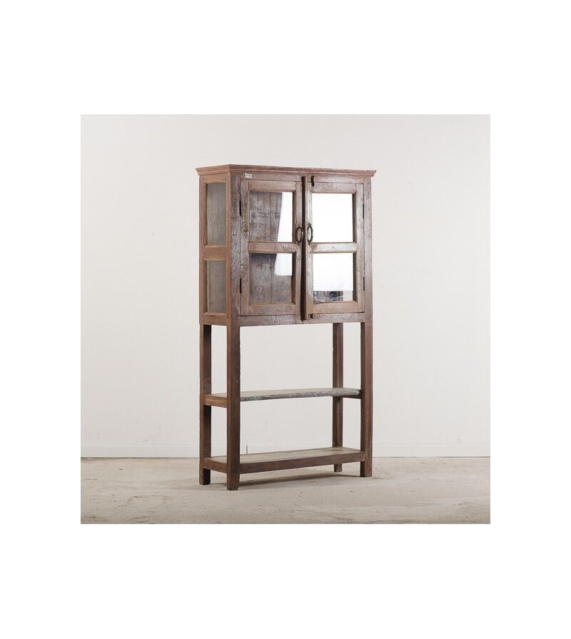 Vintage display case in natural wood