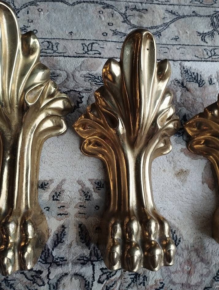 Set of 4 solid bronze furniture legs – new