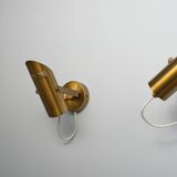 Pair of Adjustable Mid-Century Italian Brass Wall Sconces, 1970s