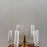 Brass and opaline glass suspension "Hillebrand" 1960