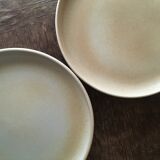 Lot of 11 dinner plates in beige sandstone Niderviller