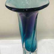 Kosta boda vase in purple glass blue green and transparent