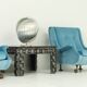 Brutalist coffee table with marble top, Spain, 1960s
