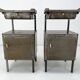 Vintage Industrial Brushed Steel Nightstands, 1920's