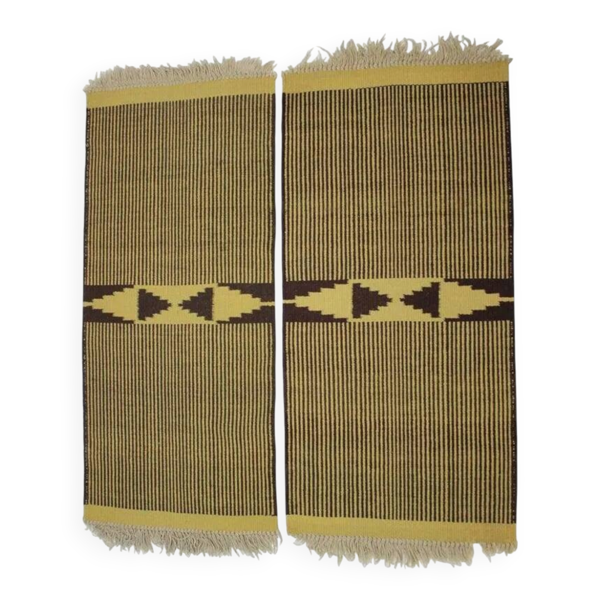 Pair of Small Midcentury Geometric Kilim Carpets, 1960s