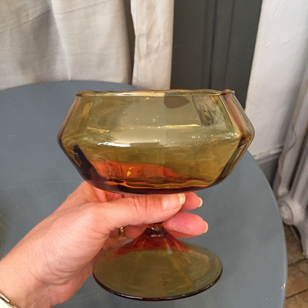 Amber glass candy or standing cup