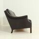 Aage Christiansen three-seater sofa in dark brown leather, 1960s