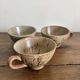 Set of 3 vintage speckled stoneware mugs
