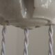 French Counter Balance Ceiling Light White Porcelain & Opaline Glass Shade