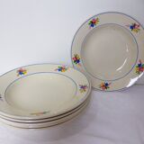 Set of 6 vintage soup plates from the Gien factory, Nice model