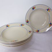 Set of 6 vintage soup plates from the Gien factory, Nice model